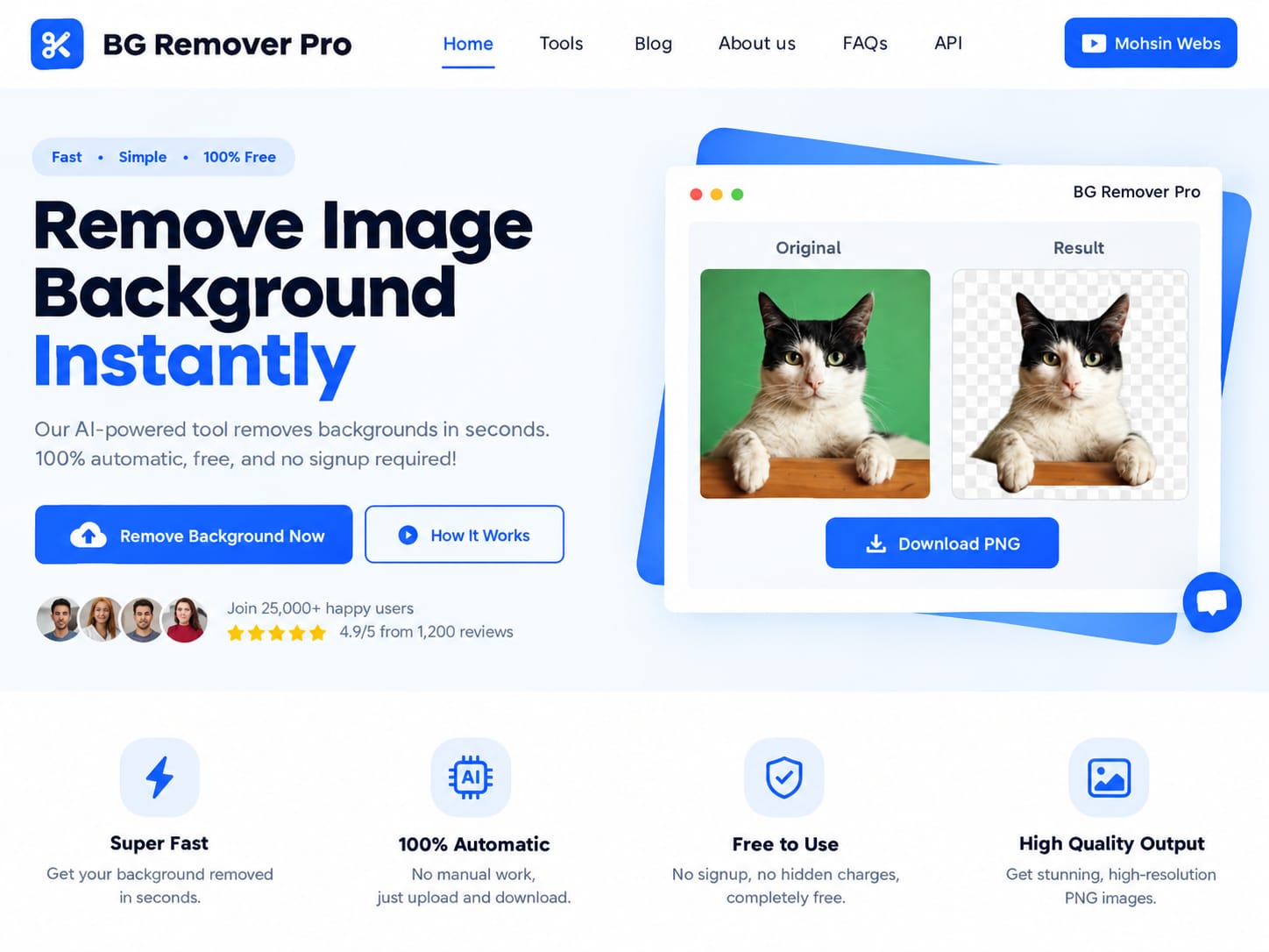 BG Remover Pro – AI Background Remover Website